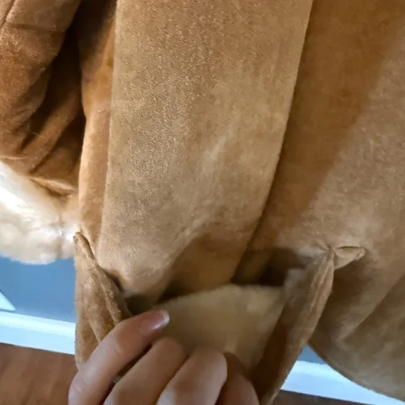 Dennis Basso vintage genuine leather suede fur lined coat sz 1X - Picture 7 of 9